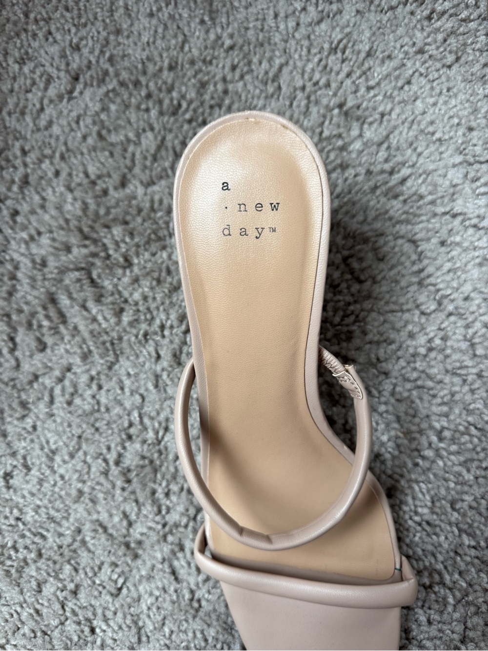 Target Nude Strappy Block Heel Sandals - Picture 2 of 3
